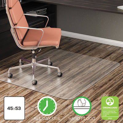 EconoMat All Day Use Chair Mat for Hard Floors, Rolled Packed, 45 x 53, Clear