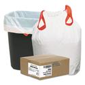 Heavy-Duty Trash Bags, Drawstring, 13 gal, 24.5" x 27.38", White, 50 Bags/Roll, 4 Rolls/Box