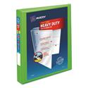 Heavy-Duty View Binder with DuraHinge and One Touch EZD Rings, 3 Rings, 1" Capacity, 11 x 8.5, Chartreuse