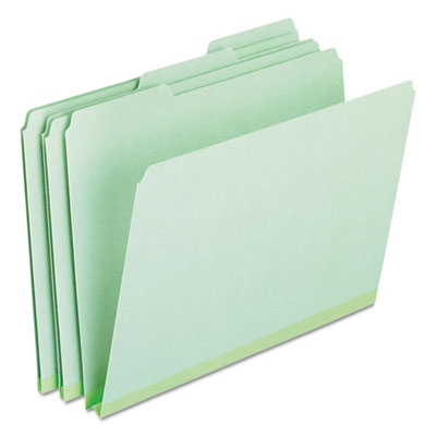 Pressboard Expanding File Folders, 1/3-Cut Tabs: Assorted, Letter Size, 1" Expansion, Green, 25/Box