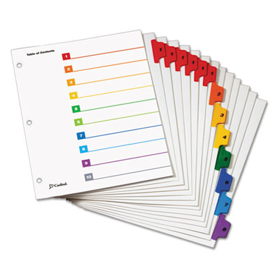 OneStep Printable Table of Contents and Dividers, 8-Tab, 1 to 8, 11 x 8.5, White, 6 Sets