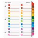 OneStep Printable Table of Contents and Dividers - Double Column, 24-Tab, 1 to 24, 11 x 8.5, White, 1 Set