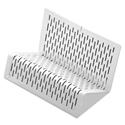 Urban Collection Punched Metal Business Card Holder, Holds 50 2 X 3.5 Cards, Perforated Steel, White