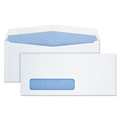 Security Tint Window Envelope, #10, Commercial Flap, Gummed Closure, 4.13 x 9.5, White, 500/Box