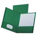 Linen Finish Twin Pocket Folders, 100-Sheet Capacity, 11 x 8.5, Hunter Green, 25/Box