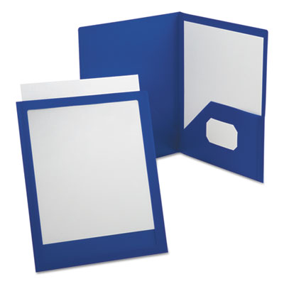 ViewFolio Polypropylene Portfolio, 100-Sheet Capacity, 11 x 8.5, Clear/Blue