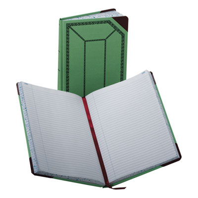 Account Record Book, Record-Style Rule, Green/Black/Red Cover, 12.13 x 7.44 Sheets, 300 Sheets/Book