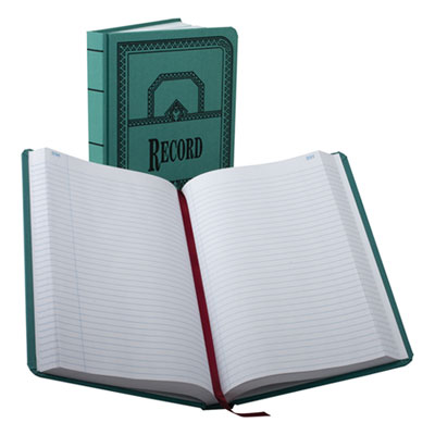 Account Record Book, Record-Style Rule, Blue Cover, 11.75 x 7.25 Sheets, 500 Sheets/Book