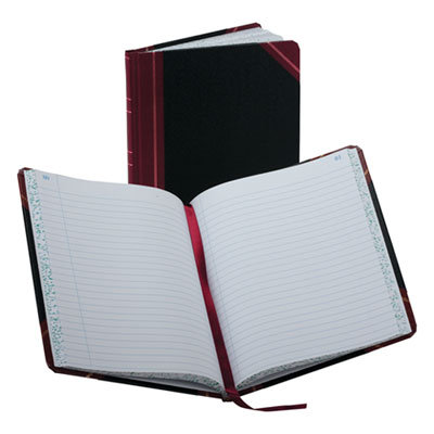 Account Record Book, Record-Style Rule, Black/Maroon/Gold Cover, 9.25 x 7.31 Sheets, 150 Sheets/Book