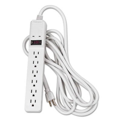 Basic Home/Office Surge Protector, 6 AC Outlets, 15 ft Cord, 450 J, Platinum