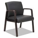 Alera Reception Lounge WL Series Guest Chair, 24.21" x 24.8" x 32.67", Black Seat, Black Back, Espresso Base