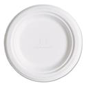 Renewable Sugarcane Plates, 6" dia, Natural White, 1,000/Carton