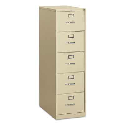 310 Series Vertical File, 5 Legal-Size File Drawers, Putty, 18.25" x 26.5" x 60"