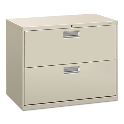 Brigade 600 Series Lateral File, 2 Legal/Letter-Size File Drawers, Light Gray, 36" x 18" x 28"