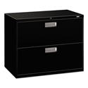 Brigade 600 Series Lateral File, 2 Legal/Letter-Size File Drawers, Black, 36" x 18" x 28"