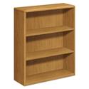 10700 Series Wood Bookcase, Three-Shelf, 36w x 13.13d x 43.38h, Harvest