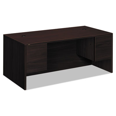 10500 Series Double 3/4-Height Pedestal Desk, Left and Right: Box/File, 72" x 36" x 29.5", Mahogany