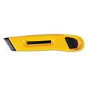 Plastic Utility Knife w/Retractable Blade & Snap Closure, Yellow