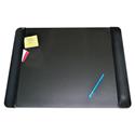 Executive Desk Pad with Antimicrobial Protection, Leather-Like Side Panels, 24 x 19, Black