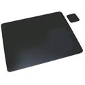 Leather Desk Pad with Coaster, 19 x 24, Black