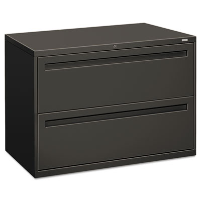 Brigade 700 Series Lateral File, 2 Legal/Letter-Size File Drawers, Charcoal, 42" x 18" x 28"