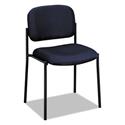 VL606 Stacking Guest Chair without Arms, Fabric Upholstery, 21.25" x 21" x 32.75", Navy Seat, Navy Back, Black Base