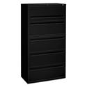 Brigade 700 Series Lateral File, 4 Legal/Letter-Size File Drawers, 1 File Shelf, 1 Post Shelf, Black, 36" x 18" x 64.25"