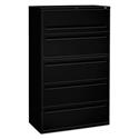 Brigade 700 Series Lateral File, 4 Legal/Letter-Size File Drawers, 1 File Shelf, 1 Post Shelf, Black, 42" x 18" x 64.25"