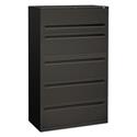 Brigade 700 Series Lateral File, 4 Legal/Letter-Size File Drawers, 1 File Shelf, 1 Post Shelf, Charcoal, 42" x 18" x 64.25"