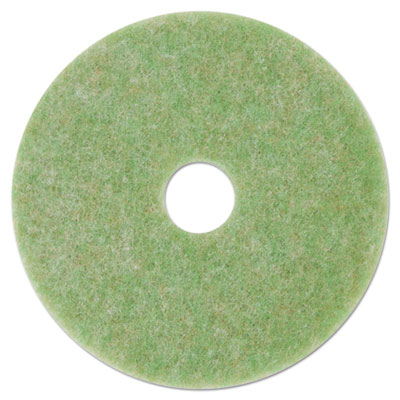 Low-Speed TopLine Autoscrubber Floor Pads 5000, 13" Diameter, Green/Amber, 5/Carton