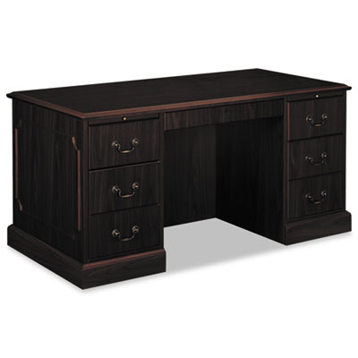 94000 Series Double Pedestal Desk, 60" x 30" x 29.5", Mahogany