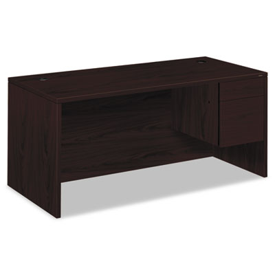 10500 Series "L" Workstation Right Pedestal Desk, 66" x 30" x 29.5", Mahogany