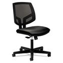 Volt Series Mesh Back Leather Task Chair, Supports Up to 250 lb, 18.25" to 22" Seat Height, Black