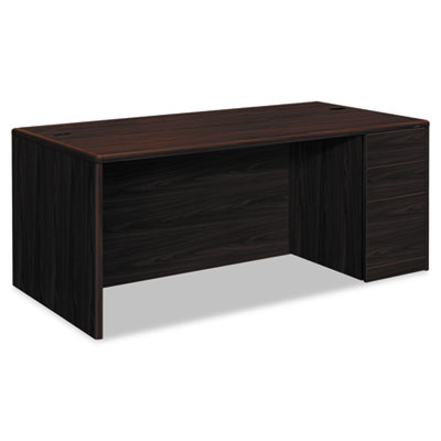 10700 Series Single Pedestal Desk with Full-Height Pedestal on Right, 72" x 36" x 29.5", Mahogany