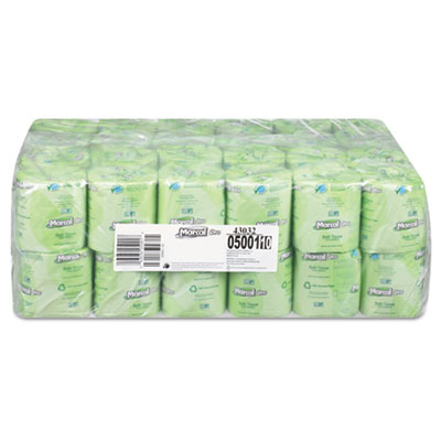 100% Recycled 2-Ply Bath Tissue, Septic Safe, 2-Ply, White, 500 Sheets/Roll, 48 Rolls/Carton