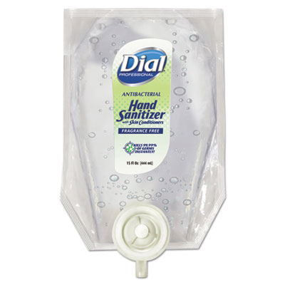 Antibacterial Gel Hand Sanitizer Refill for Versa Dispenser, Fragrance-Free, 15 oz, 6/Carton
