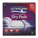 Ultrasorbs Disposable Dry Pads, 23" x 35", Blue, 7/Box