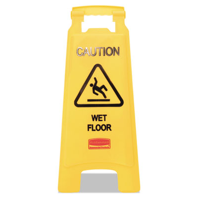 Caution Wet Floor Sign, 11 x 12 x 25, Bright Yellow, 6/Carton