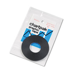 Graphic Chart Tapes, 1" Core, 0.06" x 54 ft, Matte Black