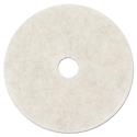 Ultra High-Speed Natural Blend Floor Burnishing Pads 3300, 20" Diameter, White, 5/Carton