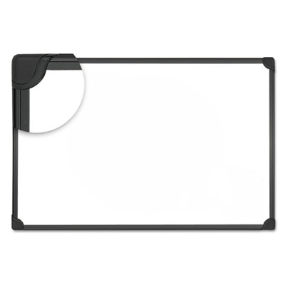 Design Series Deluxe Magnetic Steel Dry Erase Marker Board, 24" x 18", White Surface, Black Aluminum/Plastic Frame