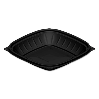PresentaBowls Pro Black Square Bowls, 24 oz, 8.5 x 8.5 x 1.8, Plastic, 63/Bag, 4 Bags/Carton