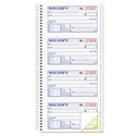 Spiralbound Money and Rent Receipt Book, Two-Part Carbonless, 4.75 x 2.75, 4 Forms/Sheet, 200 Forms Total