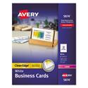 Clean Edge Business Cards, Laser, 2 x 3.5, White, 1,000 Cards, 10 Cards/Sheet, 100 Sheets/Box