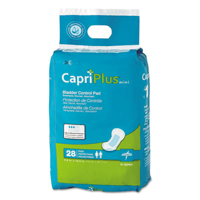 Capri Plus Bladder Control Pads, Regular, 5.5" X 10.5", 28/pack, 12/carton