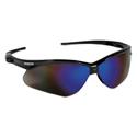 Nemesis Safety Glasses, Black Frame, Blue Mirror Lens