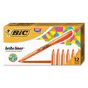 Brite Liner Highlighter, Fluorescent Orange Ink, Chisel Tip, Orange/Black Barrel, Dozen