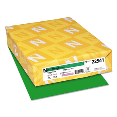 Color Paper, 24 lb Bond Weight, 8.5 x 11, Gamma Green, 500 Sheets/Ream