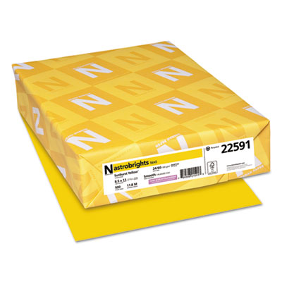 Color Paper, 24 lb Bond Weight, 8.5 x 11, Sunburst Yellow, 500/Ream