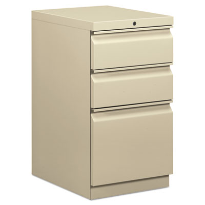 Mobile Pedestals, Left or Right, 3-Drawers: Box/Box/File, Legal/Letter, Putty, 15" x 20" x 28"